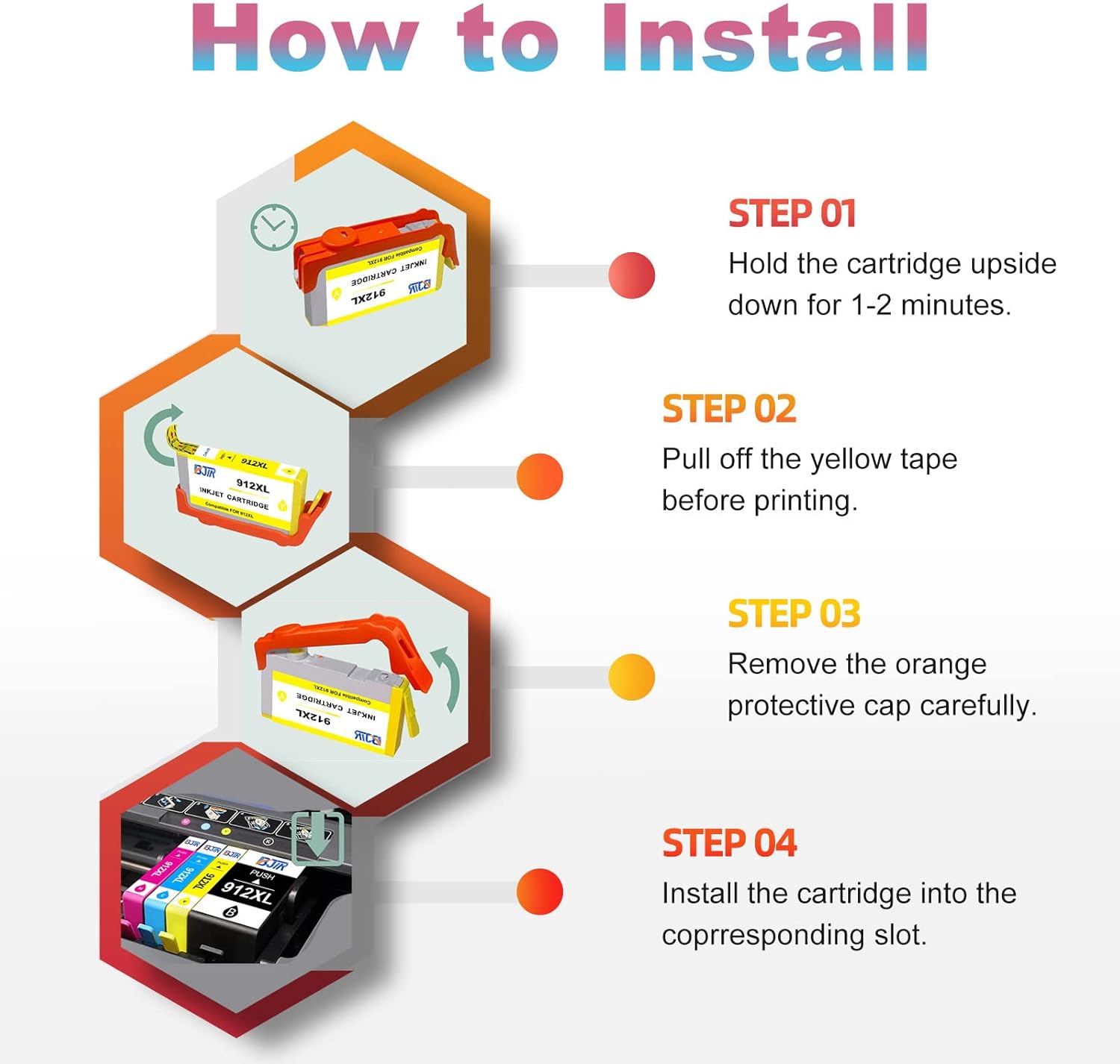 Cartuchos BJTR 912 XL - 4Pzs Cartuchos BJTR 912 XL - 4Pzs